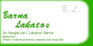 barna lakatos business card